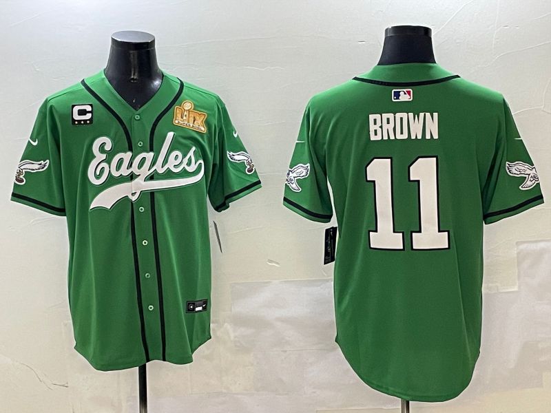 Men Philadelphia Eagles #11 Brown Green three generations Jointly Name 2025 Nike Limited NFL Jersey style 12->philadelphia eagles->NFL Jersey